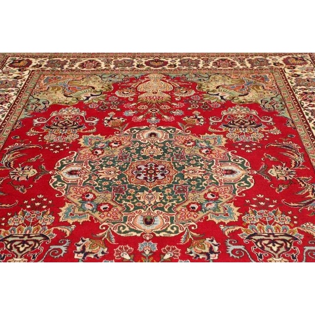 Brown Middle Eastern Hand-Knotted Tabriz Rug For Sale - Image 8 of 11