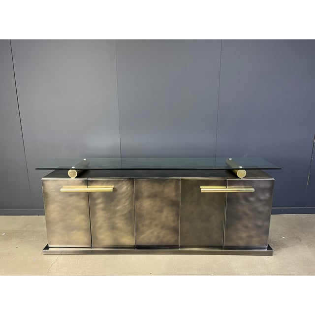 Vintage Brass Credenza from Belgo Chrom, 1980s For Sale - Image 4 of 14