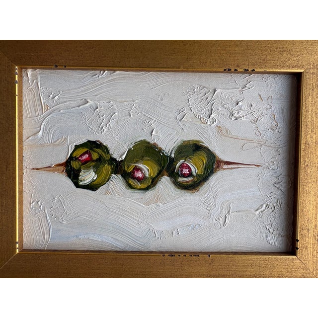 2020s 2025 Skewered Olives Oil Painting in New Plein Air Frame For Sale - Image 5 of 6