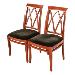 Bernhardt Regency Carved Mahogany Side Chairs or Dining Chairs | Pair For Sale