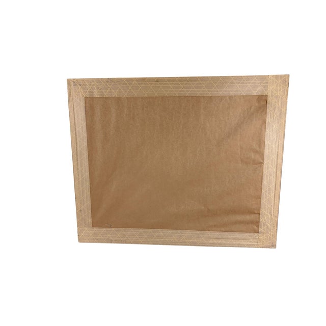 Textile Vintage Acrylic Landscape Painting on Canvas Framed 33.75"w For Sale - Image 7 of 7