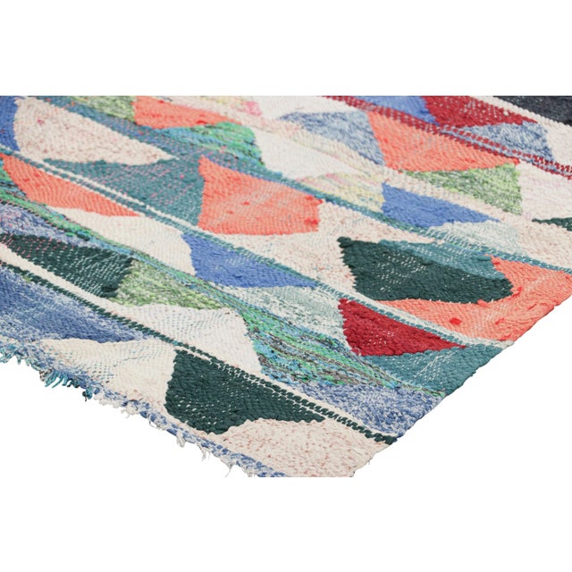 Vintage Moroccan Kilim Runner Rug in Multicolor Geometric Patterns - Rug & Kilim For Sale In New York - Image 6 of 7