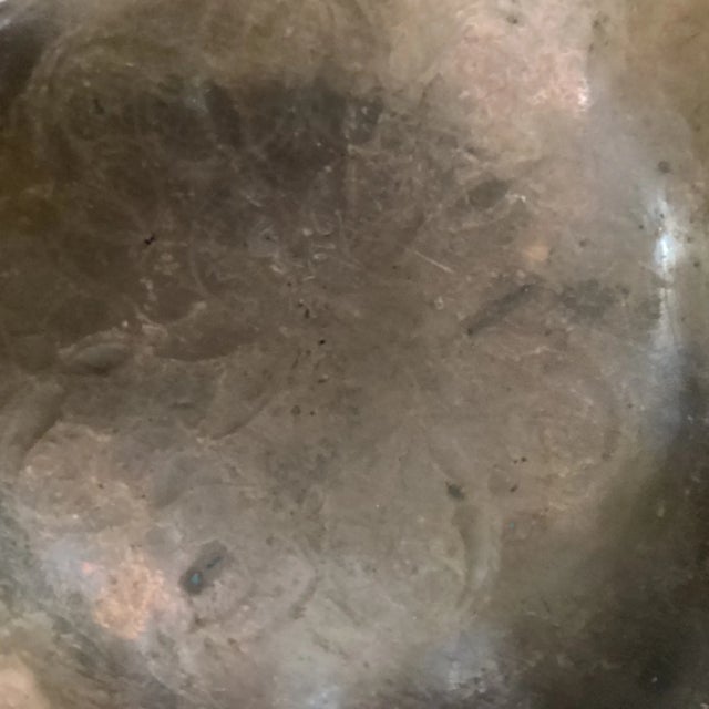 Copper Late 19th Century Antique Highly Crafted and Detailed Moroccan Cooper Plate For Sale - Image 8 of 13
