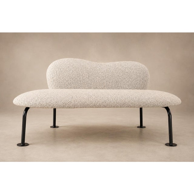 1950s Brazilian Modern Organic Form Loveseat in Iron & Bouclé by Freijó Móveis, Brazil, 1950s For Sale - Image 5 of 18