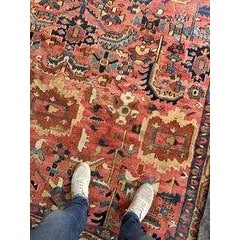 Antique Heriz Village Carpet - 9.4 X 11.4 For Sale - Image 11 of 12