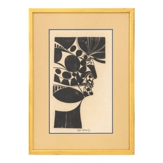 Varujan Boghosian "Profile" Woodblock Print For Sale