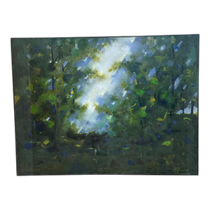 1960s Landscape Art Oil Painting Abstract Expressionism L Crane