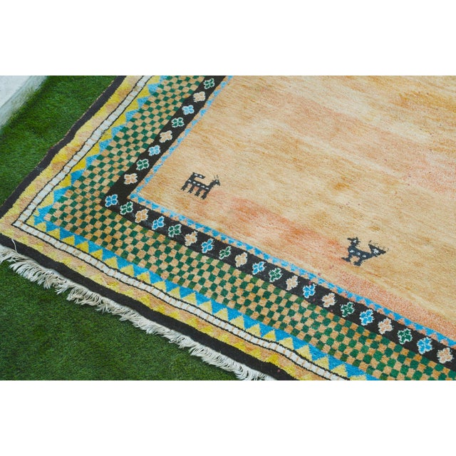 1990s Large Gabbeh Rug in Hand Knotted Wool, 1990s For Sale - Image 5 of 11