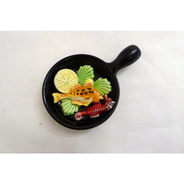 Black Small Wall Decoration in Vintage Vallauris Earthenware, 1960s For Sale - Image 8 of 8