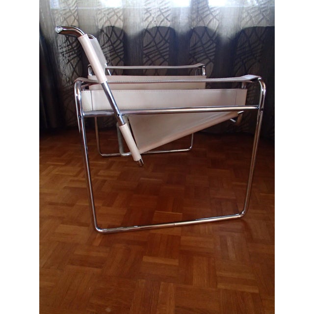 Bauhaus WASILI Armchair in Beige Leather, 1980s For Sale - Image 7 of 13