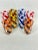 Eight vintage Mid-Century stripped glasses, two of each color. This is a pre-owned item so please see all pictures and ask...