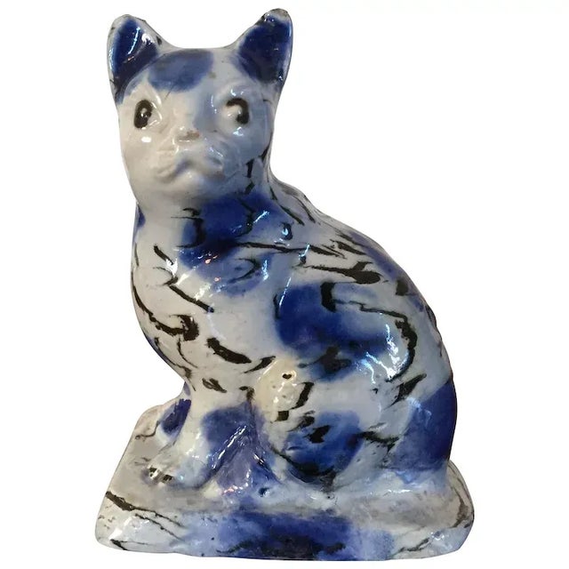 1740 Staffordshire Pottery Salt Glaze Stoneware Agate Cat For Sale - Image 11 of 11