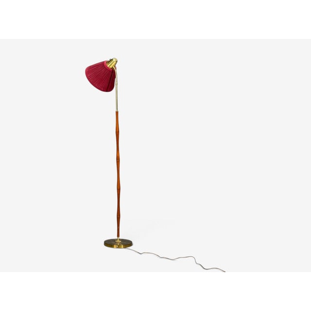 Eae, Swedish Modern, Adjustable Floor Lamp, Teak, Brass, Sweden, 1950s For Sale - Image 4 of 12