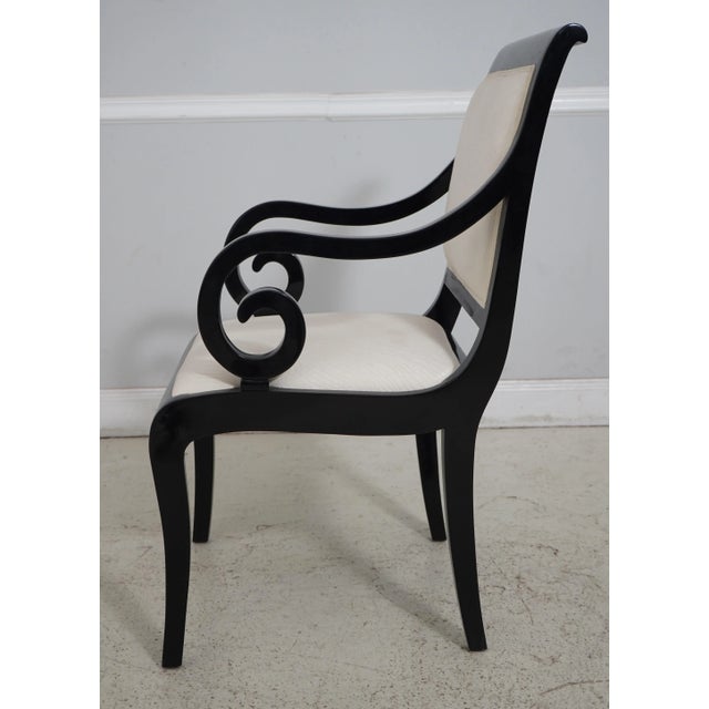 Traditional Set of 4 Black Lacquer Regency Style Armchairs For Sale - Image 3 of 12