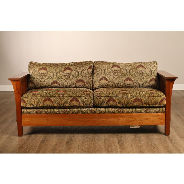 Stickley Mission Collection 'Fayetteville' Cherry Frame Sofa For Sale - Image 16 of 18
