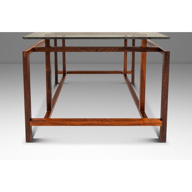 Rare Mid-Century Danish Modern Rosewood & Smoked Glass End Table by Henning Nørgaard for Komfort of Denmark, C. 1960's For Sale In Orlando - Image 6 of 14