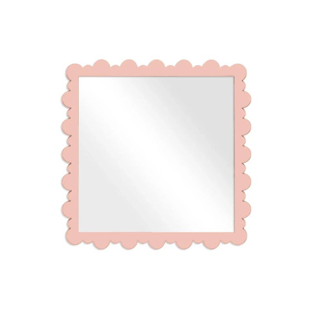 Contemporary Fleur Home Garden District Valmont Square Mirror in Salmon Berry, 23.5x23.5 For Sale - Image 3 of 3