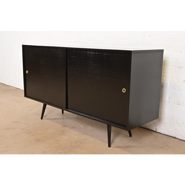 Paul McCobb Planner Group Mid-Century Modern Black Lacquered Sideboard Credenza, Newly Refinished For Sale - Image 14 of 14