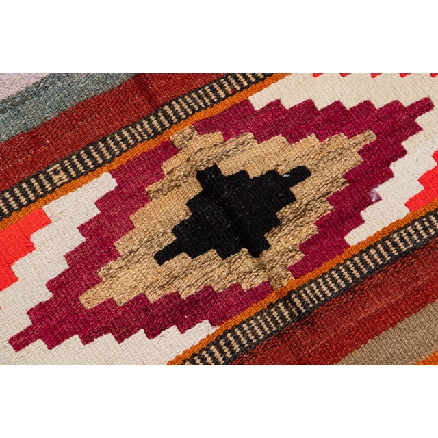 Textile Mid-20th Century Turkish Kilim Multicolor Handmade Tribal Wool Rug For Sale - Image 7 of 8