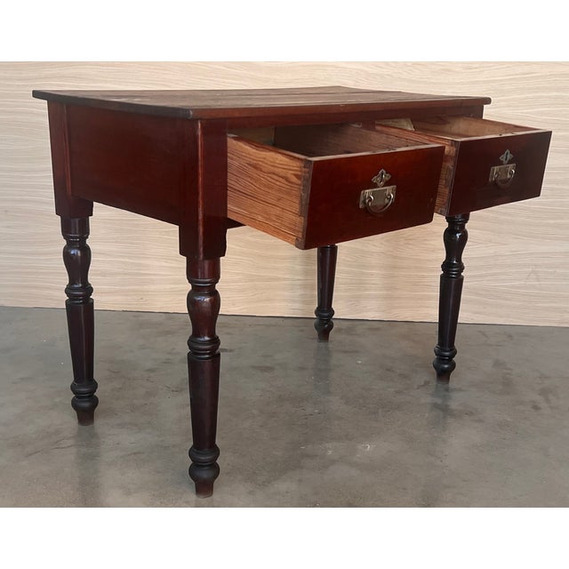Spanish Country Pine "Mobila " Side Table or Console With Two Drawers For Sale In Miami - Image 6 of 11