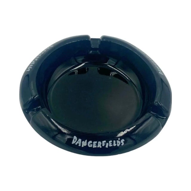 1980s Vintage Dangerfield's Comedy Club Nyc Ashtray Dish New York City Black For Sale - Image 4 of 12