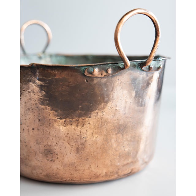 19th Century Large 19th-Century French Hammered Copper Pot For Sale - Image 5 of 12