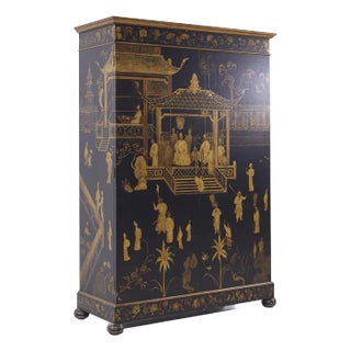 Julia Gray Chinoiserie Asian Wardrobe Armoire Dresser For Sale