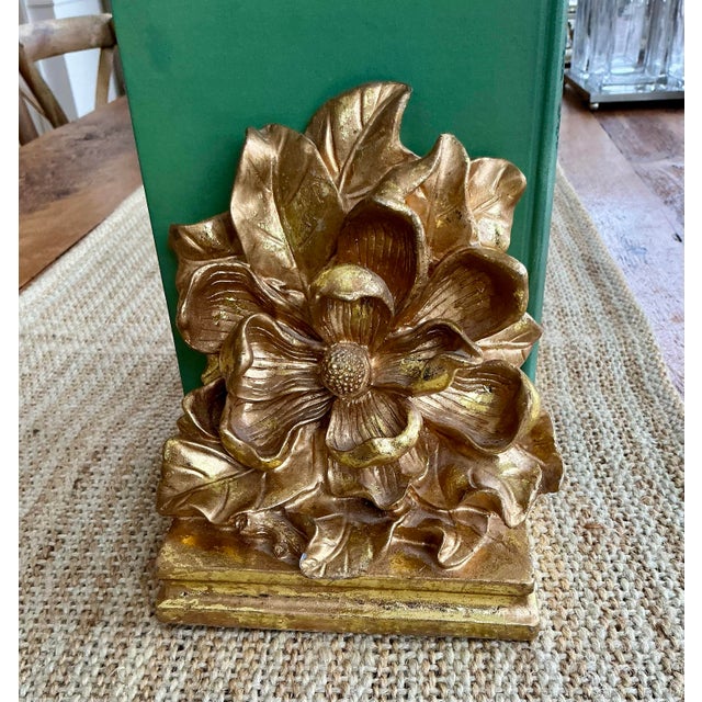 1980s Pair of 1980s Floral Form Bookends For Sale - Image 5 of 12