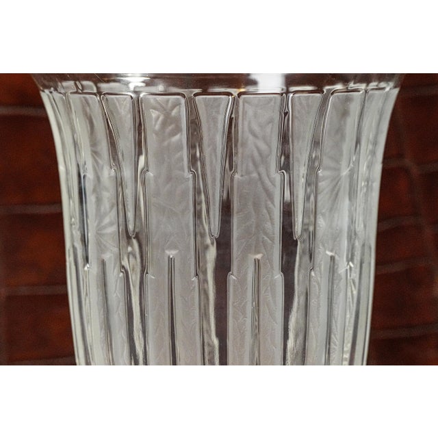 Stunning Antique French Frosted Crystal Flower Vase Art Deco Style Home Decor For Sale In New York - Image 6 of 11