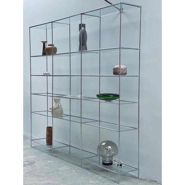Poul Cadovius Vintage Modular Shelf in Chrome Glass by Poul Cadovius for Royal System, Denmark, 1960s For Sale - Image 4 of 11