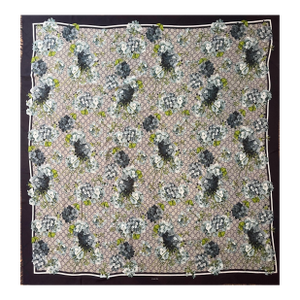 Gucci Flower & Monogram Silk Shawl