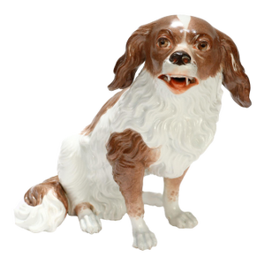 Antique Dresden Porcelain King Charles Spaniel Sculpture or Figurine