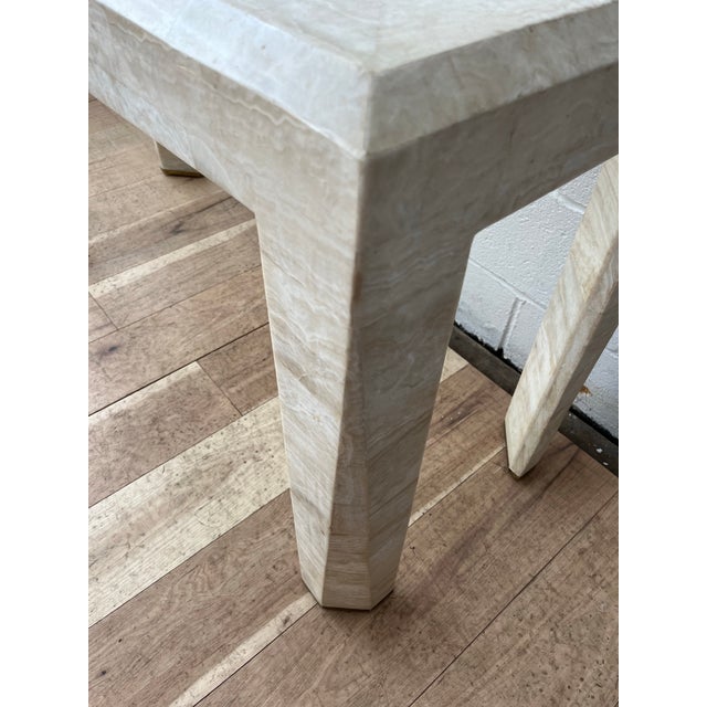 Karl Springer Maitland Smith Style Tessellated and Brass Waterfall Console Table For Sale - Image 10 of 12