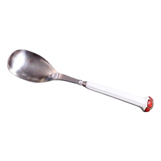 1970s Boho Chic Denby Regency Jewel White flatware 1 serving spoon For Sale