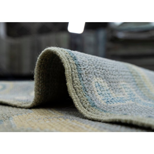 Blue Turkish Oushak Rug 3' x 11'10" #19184 For Sale - Image 8 of 8
