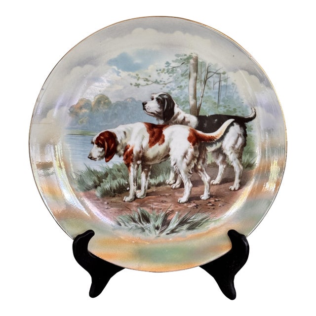Antique Unger & Schilde Irish Setter Hunting Scene Decorative Plate For Sale