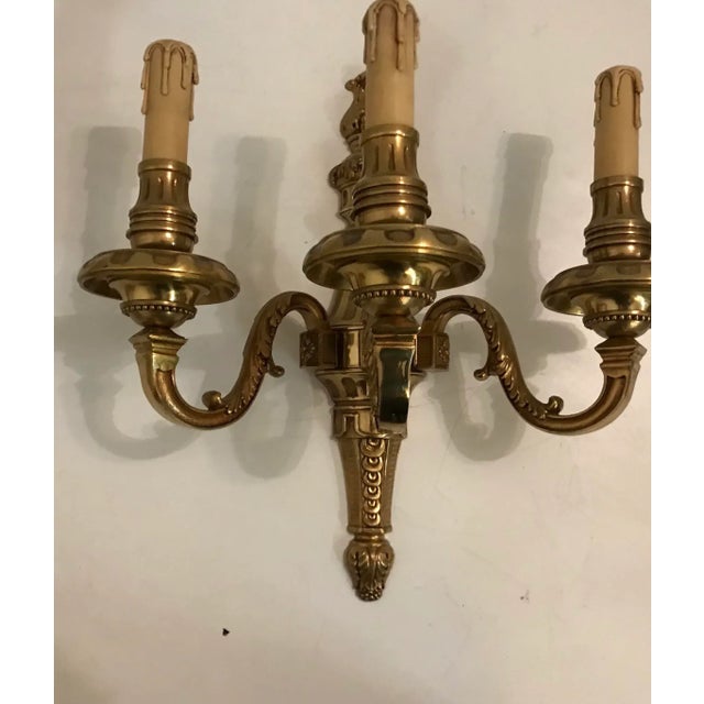 Vintage Bronze Gilt Sconces, 1970s, Set of 2 For Sale - Image 4 of 5