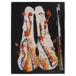 Arman, Chicago Riffle, Traces of Violins, Oil on Paper For Sale
