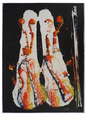 Arman, Chicago Riffle, Traces of Violins, Oil on Paper