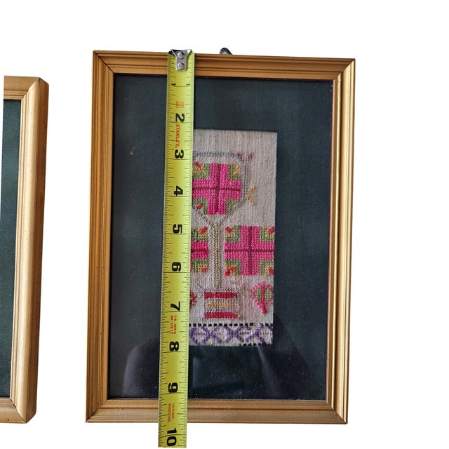 Set of Four Vintage Turkish Folk Art Needlepoint Textile Panels For Sale - Image 14 of 17