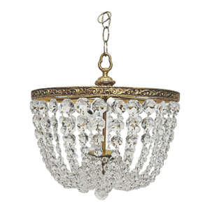 1960s Italian Brass Basket Chandelier