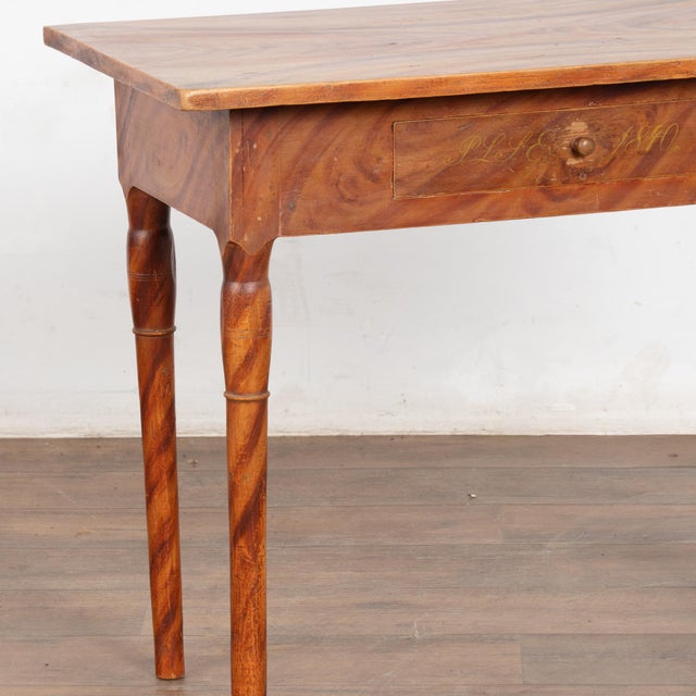 Mid 19th Century Swedish Folk Art Side Table With Drawer Dated 1840 For Sale - Image 5 of 11