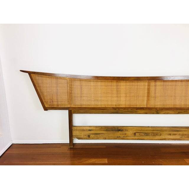 Vintage 1960s Nakashima Wood & Woven Cane King Headboard / Daybed Chairish