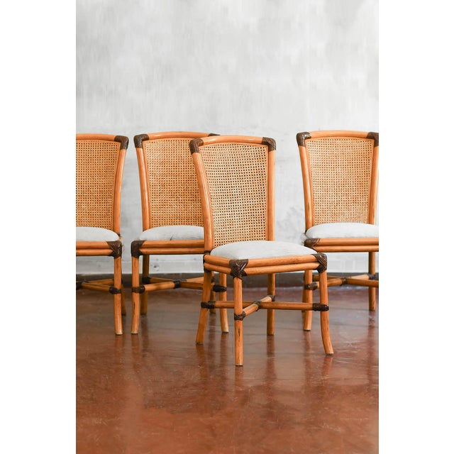 Set of 10 rattan chairs, studio smania product details set of bamboo chairs with dark leather bindings and double layer...