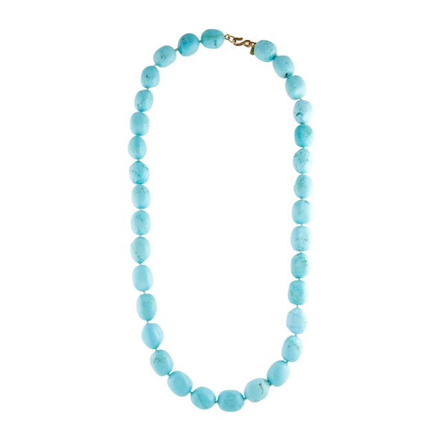 1960s 60s Kenneth Lane Necklace Turquoise Blue Stone Bead Jay KJL Vintage For Sale - Image 5 of 12