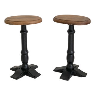 Antique Oak Stools, 1800s, Set of 2 For Sale