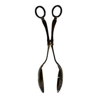 Vintage Silverplate Traditional Style Tongs For Sale