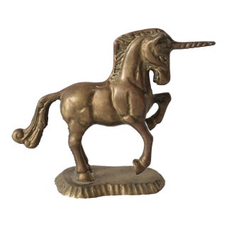 Vintage Brass Unicorn Figurine For Sale