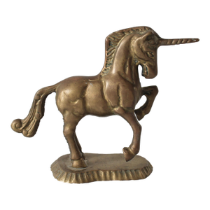 Vintage Brass Unicorn Figurine