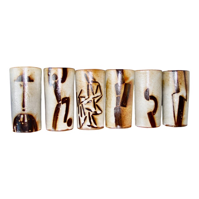Roleu Vases by Alain Rufas for Vallauris, 1970, Set of 6 For Sale